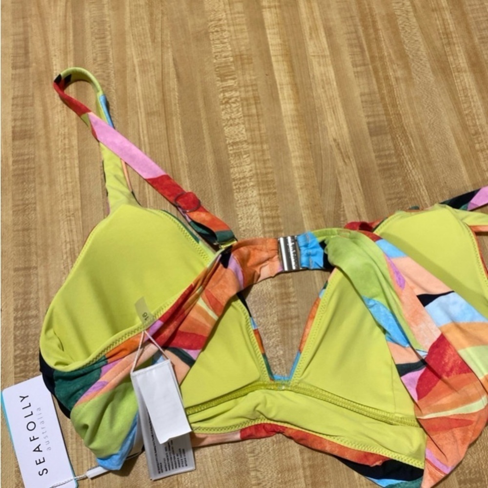 Seafolly Women's Tropfest Longline Triangle Bikini Top 12 - Picture 6 of 8